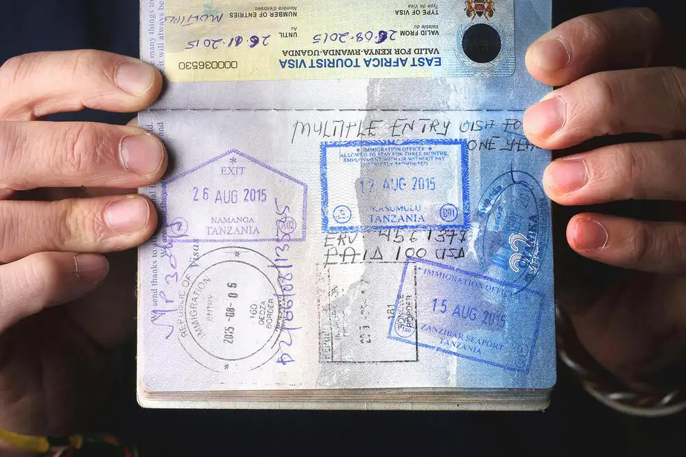 Passport with Tanzanian entry stamp