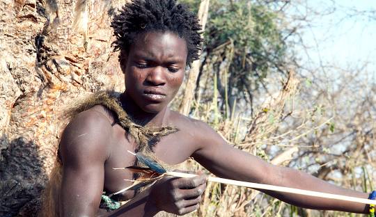 Landscape around Lake Eyasi with Hadzabe people