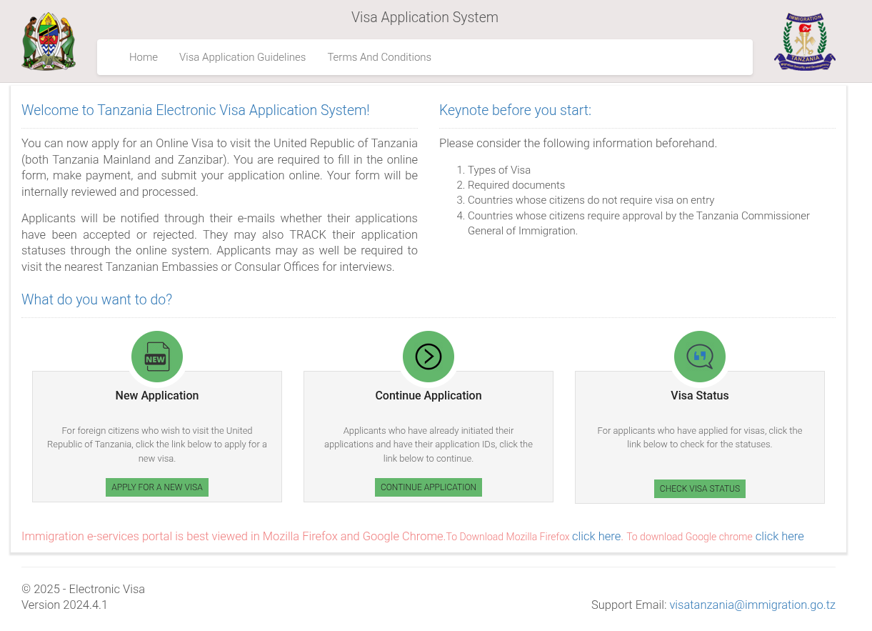 Laptop showing online visa application process