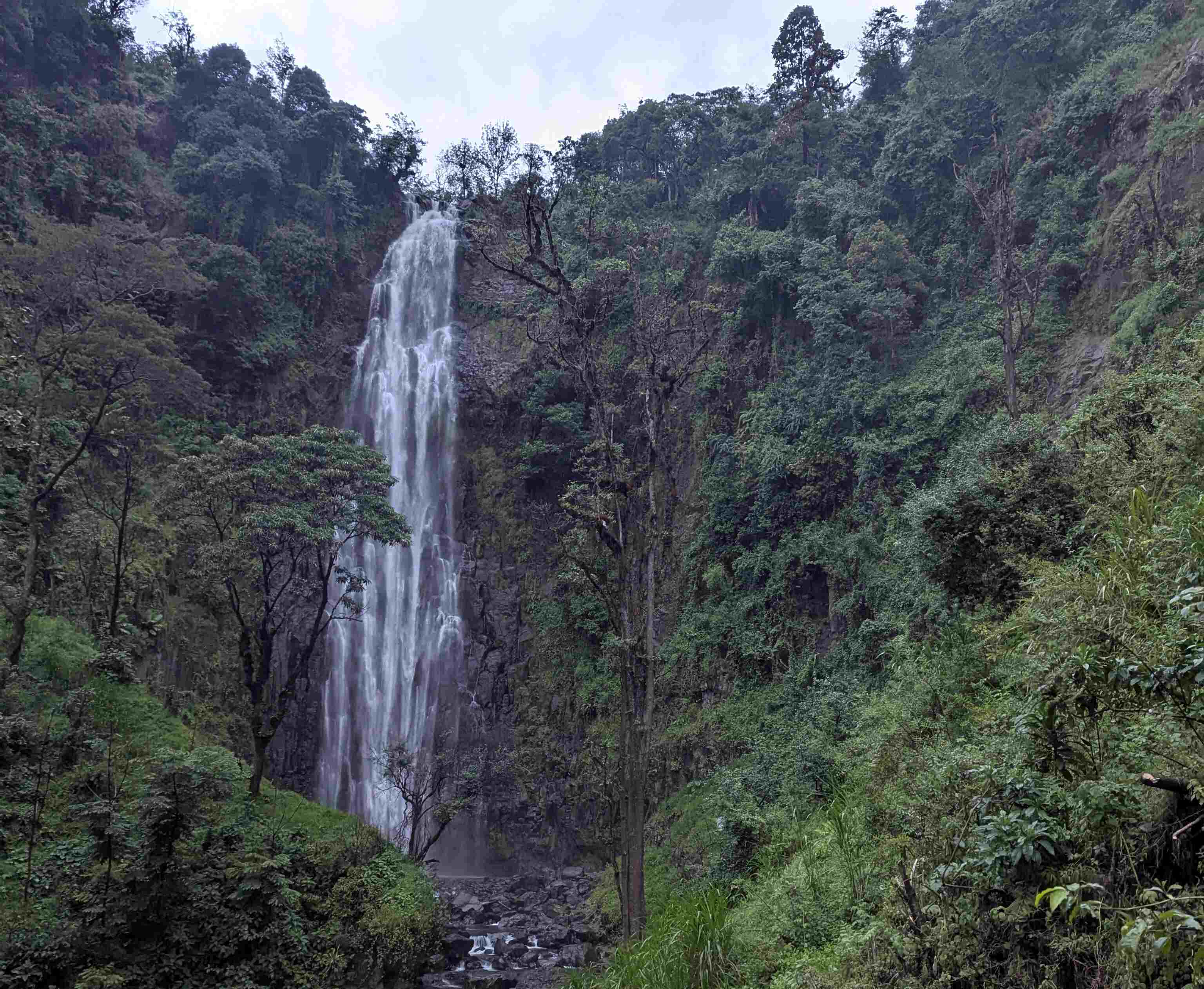 View of the impressive Materuni Waterfall