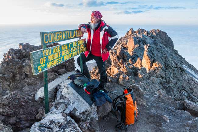 View from Mount Meru summit towards Kilimanjaro