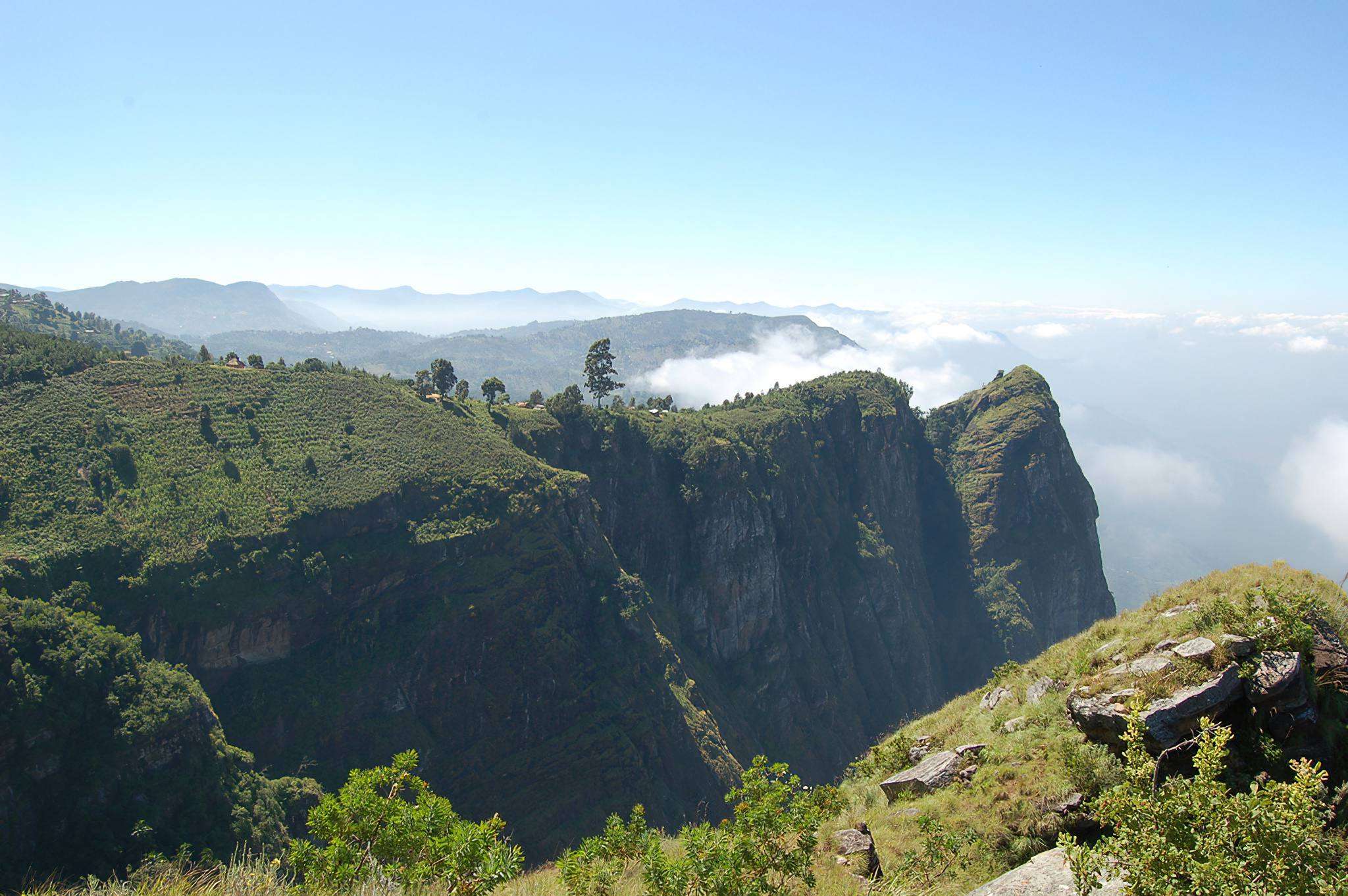Lush green hills and farmland in the Usambara Mountains