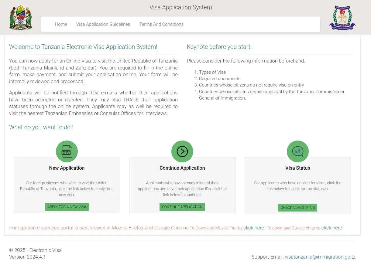 Laptop showing online visa application process